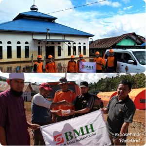 Peduli Korban Banjir Konawe Utara, Laznas BMH Bersihkan Masjid dan Distribusikan Bantuan