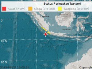Potensi Dampak Tsunami Akibat Gempa Samudera Hindia Selatan Jawa M=7,4