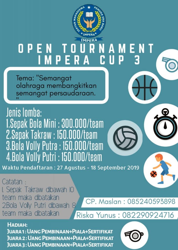 Impera Gelar Open Tournament Cup 3, Ini Jadwalnya