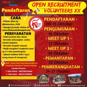 KUN Kembali Adakan Open Rectruitment Volunteers XX, Begini Caranya