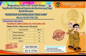 Informasi Penerimaan CPNS Formasi Umum Pemerintah Kabupaten Luwu