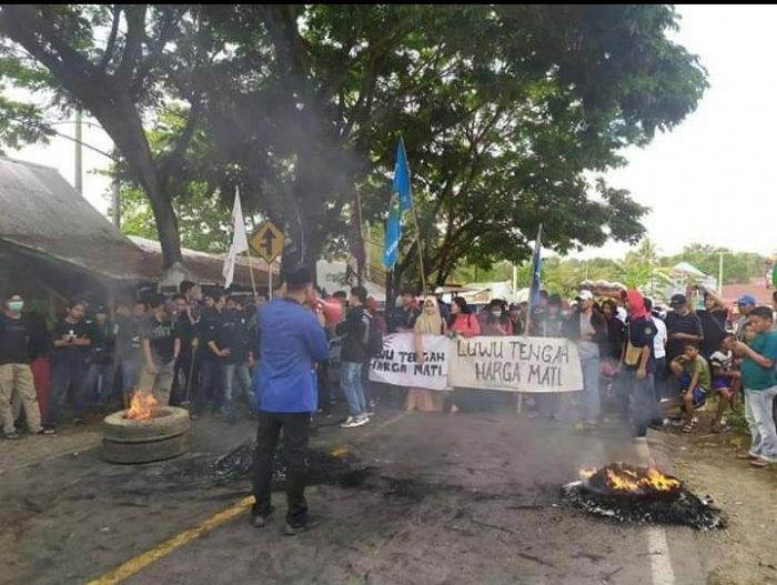 Tuntut Pemekaran Luwu Tengah, Mahasiswa Blokade Jalan Trans Sulawesi “Walmas