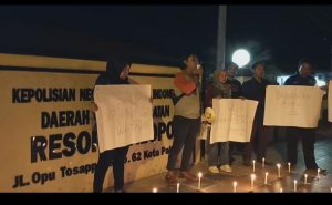 Aksi Bakar Lilin di Polres Palopo, Ini Tuntutan FKJ Luwu Raya