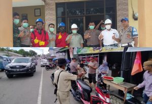 Antisipasi Covid 19, Polsek Bulukumpa Bersama LMPI Lakukan Penyemprotan Cairan Desinfektan