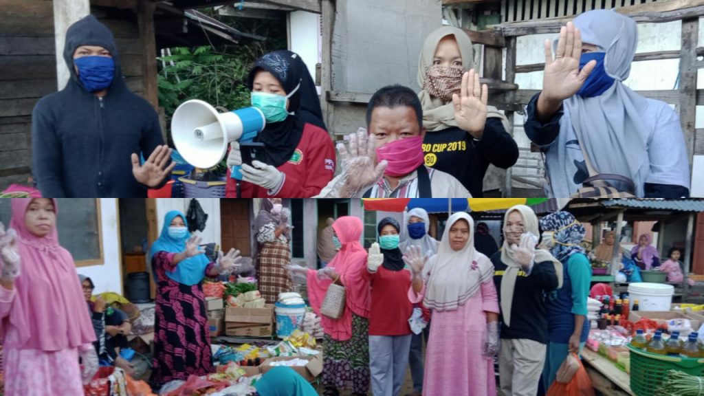 Relawan Desa Dwitiro Gelar Sosialisasi Pencegahan Covid-19 di Pasar Basokeng