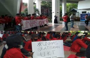 Tuntut UKT di Gratiskan, Mahasiswa UNHAS Makassar Gelar Aksi Demonstrasi