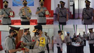 AKBP Try Handako Pimpin Serah Terima Jabatan 4 Kapolsek Jajaran Polres Bone