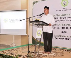 Wali Kota Kendari Kukuhkan Pengurus Pusat Islamic Center Muadz Bin Jabal