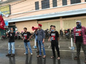 Meski Diguyur Hujan, DPP OPM Tetap Gelar Aksi Desak Kapolres Gowa Copot Kasat Reskrim