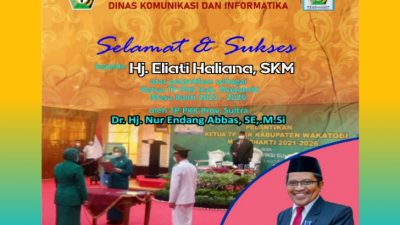 Pelantikan Ketua TP-PKK Kabupaten Wakatobi Sultra, Jumat 13 Agustus 2021 ( Sumber Foto: Kominfo)