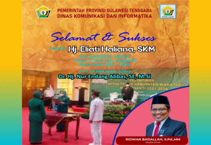 Pelantikan Ketua TP-PKK Kabupaten Wakatobi Sultra, Jumat 13 Agustus 2021 ( Sumber Foto: Kominfo)