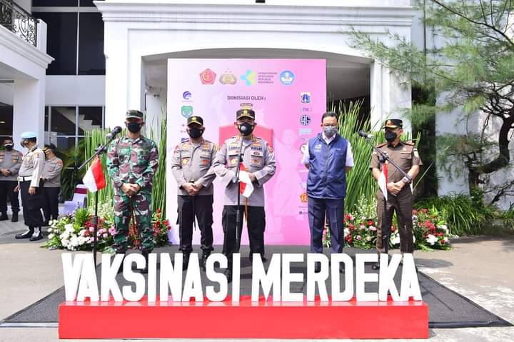 Kapolri Jenderal Listyo Sigit Prabowo Launching Gerakan Vaksinasi Merdeka,