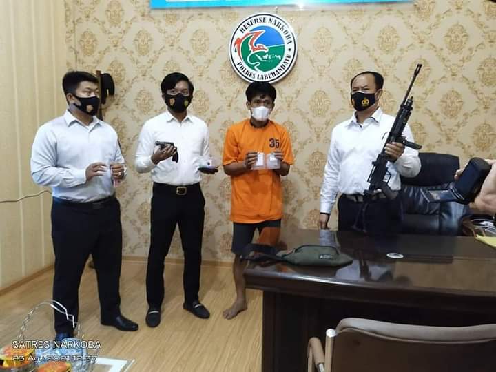 Pengedar Narkoba Bersenjata Rakitan Dibekuk Sat Narkoba Polres Labuhanbatu
