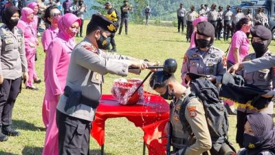 Kapolda Pimpin Upacara Tradisi Pembaretan Perwira dan Bintara Remaja Dit Samapta Polda Sulsel