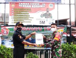 Perkuat Sinergitas, Senkom Mitra Polri Pedan Pasang Spanduk Ucapan HUT TNI ke-76 di Koramil 04/Pedan