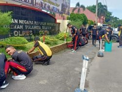 50 Orang Calon Siswa Binlat di Polres Gowa Lakukan Kerja Bakti