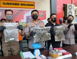 Gagalkan Peredaran Narkoba, Polrestabes Makassar Tangkap 2 Pelaku dan Sita 1,8 Kg Ganja