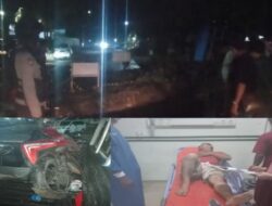 Tabrak Tumpukan Batu Di Caile, Seorang Pengendara Terjatuh Ke Lubang Galian Proyek