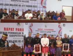 Di Hadiri Pj, Gubernur Sulbar DPRD Bersama Pemkab Majene Gelar Rapat Paripurna HJM Ke-477 Tahun