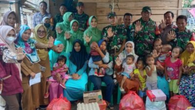 Dandim 1410 Salurkan Paket Sembako Tahap Keempat Untuk Anak Risiko Stunting