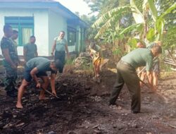 Personil Koramil 1410-02 Eremerasa Lakukan Pembersihan Pangkalan
