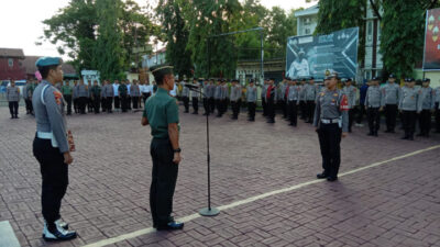 Dandim 1410/Btg Pimpin Apel Bersama di Mapolres Bantaeng