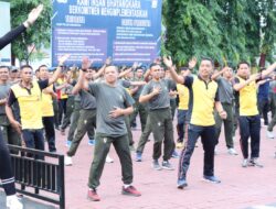 Sinergitas TNI-Polri, Polres Bantaeng Gelar Olahraga Bersama Personil Kodim 1410