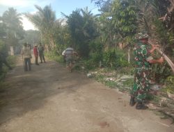Babinsa Koramil 03/Tompobulu Bersama Masyarakat Karya Bakti Pembersihan Selokan di Wilayah Binaan