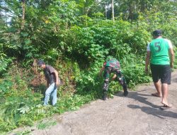 Babinsa Koramil 03/Tompobulu Bersama Warga Laksanakan Karya Bakti Pembersihan Selokan