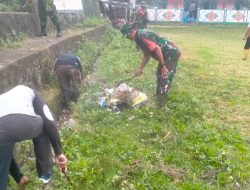 Wujudkan Lingkungan Bersih, Bati Tuud Koramil 1410-02/Eremerasa Mengajak Warga Binaan Bersihkan Pasar
