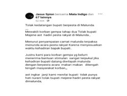 Viral di Media Sosial: Warga Malunda Tolak Kedatangan Bupati Majene di Acara Pesta Rakyat