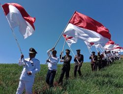 Dandim 1410 Bantaeng Bersama Forkopimda dan Masyarakat Bentangkan Bendera 770 Meter di Desa Bonto Lojong