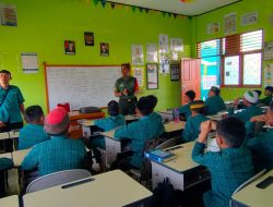 Tanamkan Rasa Cinta Tanah Air, Babinsa Kodim 1410 Bantaeng Berikan Materi Wasbang Kepada Murid SD