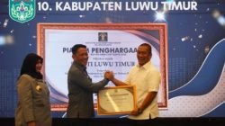 Bupati Irwan Terima Penghargaan Kemenkum Sulsel, Luwu Timur Capai 100 Persen Pembentukan Posbankum di Desa dan Kelurahan