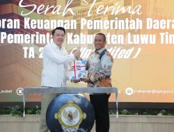 Teguhkan Akuntabilitas, Bupati Irwan Serahkan LKPD 2025 Luwu Timur ke BPK Sulsel